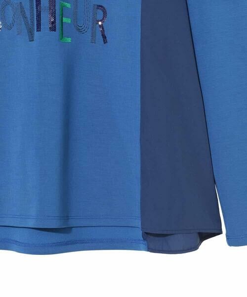 HIROKO BIS GRANDE / ヒロコビス グランデ カットソー | 【大きいサイズ】スパンコール刺繍ロゴプルオーバー /洗える | 詳細4