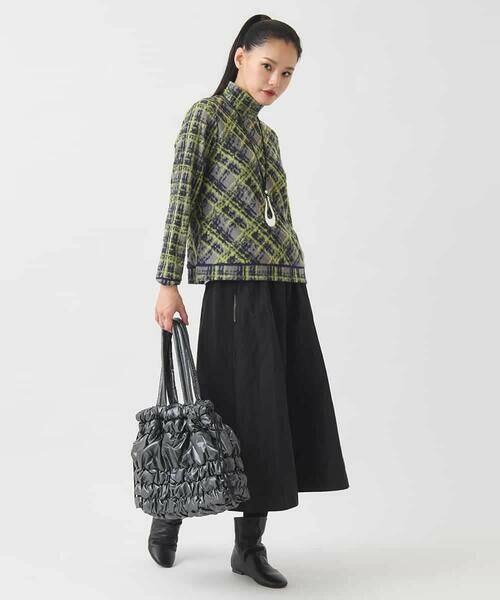 HIROKO BIS GRANDE / ヒロコビス グランデ カットソー | 【大きいサイズ】チェックパイルジャカードプルオーバー | 詳細10