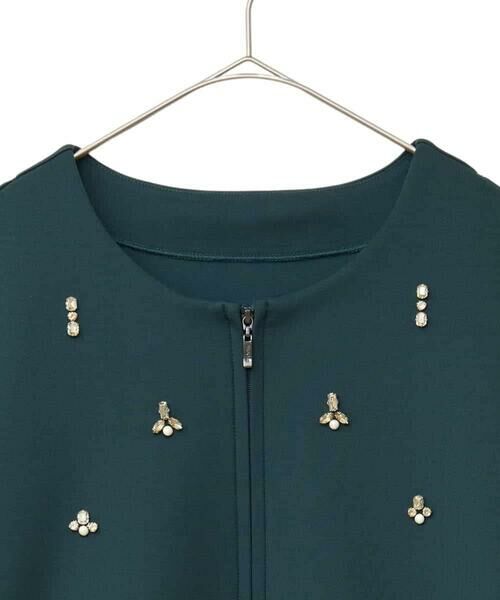 HIROKO BIS GRANDE / ヒロコビス グランデ カーディガン・ボレロ | 【大きいサイズ】ビジューエンブロイダリーカーディガン /洗える | 詳細2