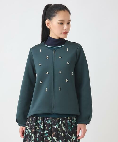 HIROKO BIS GRANDE / ヒロコビス グランデ カーディガン・ボレロ | 【大きいサイズ】ビジューエンブロイダリーカーディガン /洗える | 詳細7