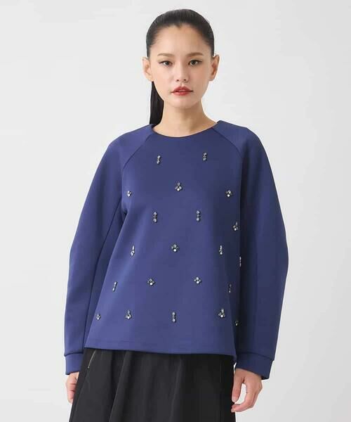 HIROKO BIS GRANDE / ヒロコビス グランデ カットソー | 【大きいサイズ】ビジューエンブロイダリープルオーバー /洗える | 詳細7