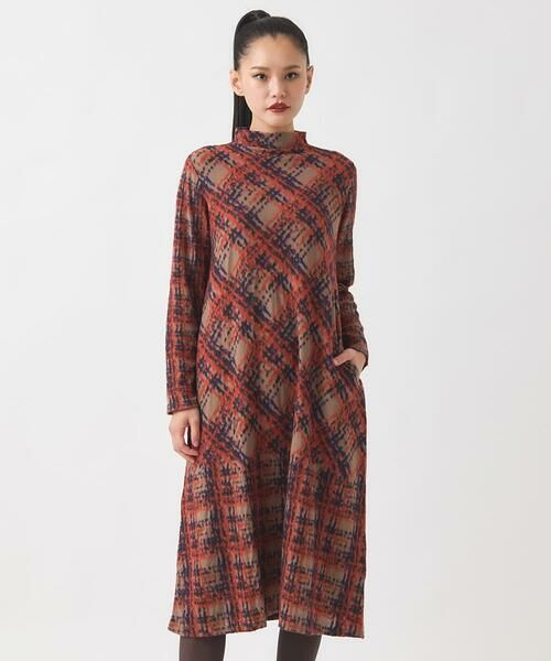 HIROKO BIS GRANDE / ヒロコビス グランデ ロング・マキシ丈ワンピース | 【大きいサイズ】チェックパイルジャカードワンピース | 詳細11