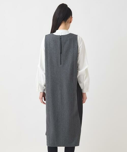 HIROKO BIS GRANDE / ヒロコビス グランデ ロング・マキシ丈スカート | 【大きいサイズ】異素材Vネックジャンパースカート /洗える | 詳細11