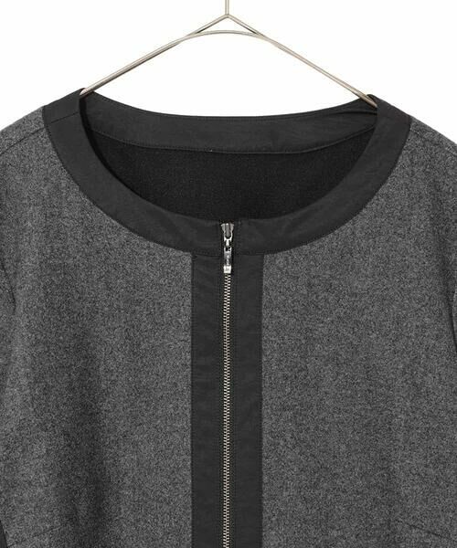 HIROKO BIS GRANDE / ヒロコビス グランデ ノーカラージャケット | 【大きいサイズ】異素材ノーカラージャケット /洗える | 詳細2