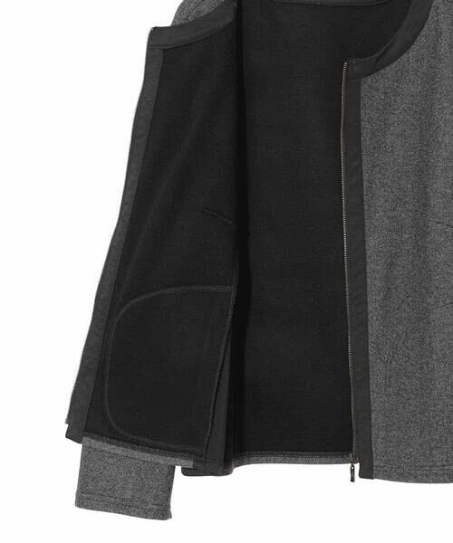 HIROKO BIS GRANDE / ヒロコビス グランデ ノーカラージャケット | 【大きいサイズ】異素材ノーカラージャケット /洗える | 詳細3