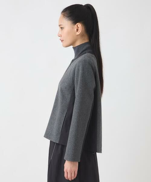 HIROKO BIS GRANDE / ヒロコビス グランデ ノーカラージャケット | 【大きいサイズ】異素材ノーカラージャケット /洗える | 詳細8