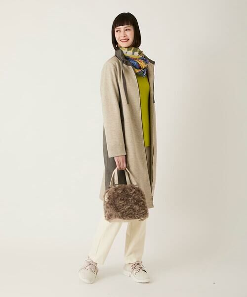 HIROKO BIS GRANDE / ヒロコビス グランデ その他アウター | 【大きいサイズ】異素材スタンドカラーロングコート /洗える | 詳細17