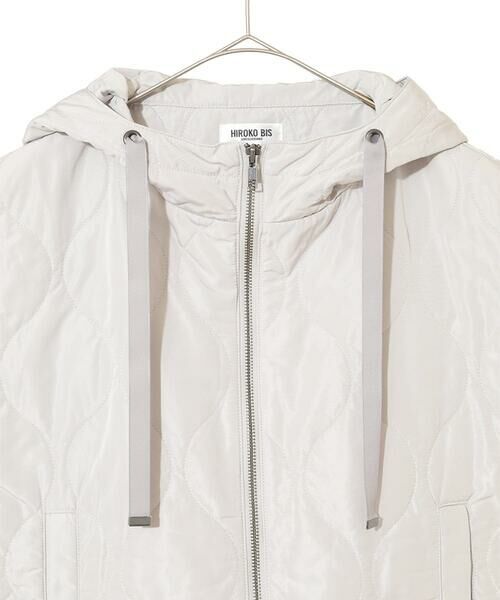 HIROKO BIS GRANDE / ヒロコビス グランデ ベスト | 【大きいサイズ】キルティングフーディージレ /洗える | 詳細1