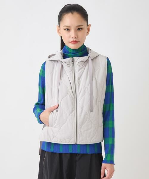 HIROKO BIS GRANDE / ヒロコビス グランデ ベスト | 【大きいサイズ】キルティングフーディージレ /洗える | 詳細7