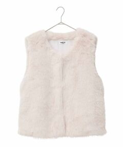 HIROKO BIS GRANDE / ヒロコビス グランデ ベスト | 【大きいサイズ】シャギーフェイクファージレ /洗える