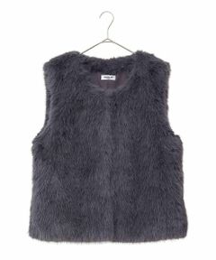 HIROKO BIS GRANDE / ヒロコビス グランデ ベスト | 【大きいサイズ】シャギーフェイクファージレ /洗える