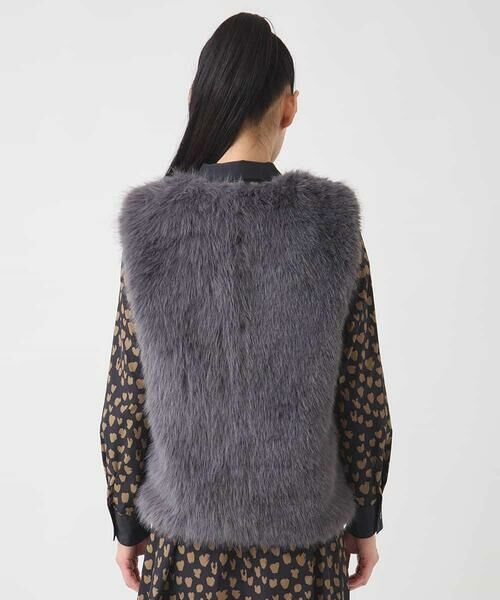 HIROKO BIS GRANDE / ヒロコビス グランデ ベスト | 【大きいサイズ】シャギーフェイクファージレ /洗える | 詳細10