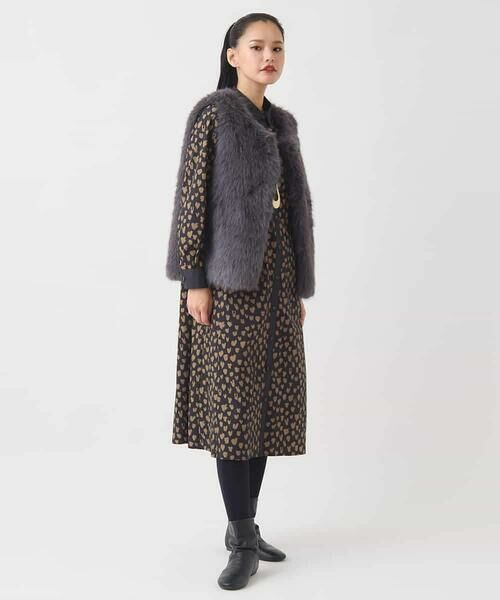 HIROKO BIS GRANDE / ヒロコビス グランデ ベスト | 【大きいサイズ】シャギーフェイクファージレ /洗える | 詳細16