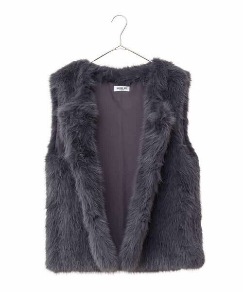HIROKO BIS GRANDE / ヒロコビス グランデ ベスト | 【大きいサイズ】シャギーフェイクファージレ /洗える | 詳細6