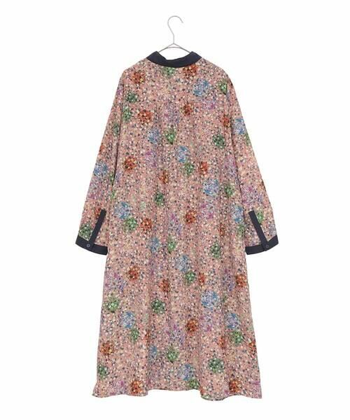 HIROKO BIS GRANDE / ヒロコビス グランデ ロング・マキシ丈ワンピース | 【大きいサイズ】幾何フラワーアートプリントワンピース /洗える | 詳細1
