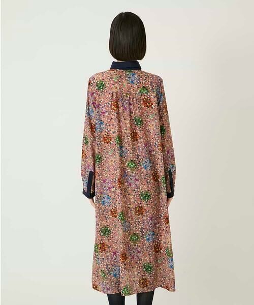 HIROKO BIS GRANDE / ヒロコビス グランデ ロング・マキシ丈ワンピース | 【大きいサイズ】幾何フラワーアートプリントワンピース /洗える | 詳細11