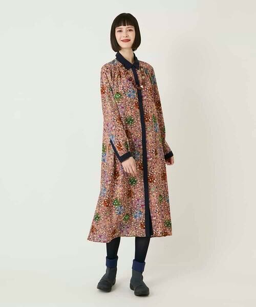 HIROKO BIS GRANDE / ヒロコビス グランデ ロング・マキシ丈ワンピース | 【大きいサイズ】幾何フラワーアートプリントワンピース /洗える | 詳細14