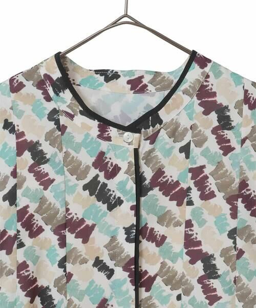 HIROKO BIS GRANDE / ヒロコビス グランデ ロング・マキシ丈ワンピース | 【大きいサイズ】ペイント柄タックフレアワンピース /洗濯機で洗える | 詳細2