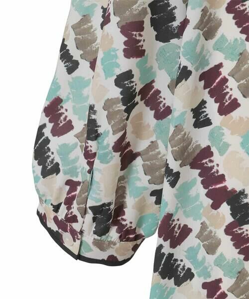 HIROKO BIS GRANDE / ヒロコビス グランデ ロング・マキシ丈ワンピース | 【大きいサイズ】ペイント柄タックフレアワンピース /洗濯機で洗える | 詳細4