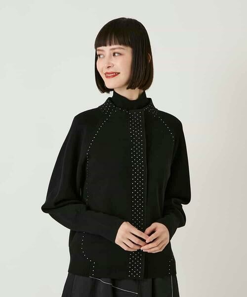 HIROKO BIS GRANDE / ヒロコビス グランデ カーディガン・ボレロ | 【大きいサイズ】スタッズアクセントニットカーディガン | 詳細8