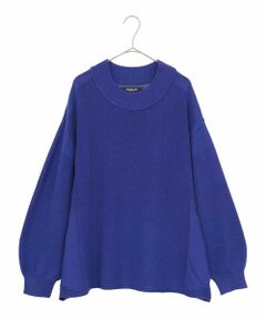 HIROKO BIS GRANDE / ヒロコビス グランデ ニット・セーター | 【大きいサイズ】リブネックデザインウールニットプルオーバー