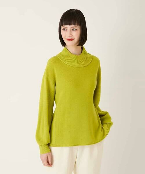 HIROKO BIS GRANDE / ヒロコビス グランデ ニット・セーター | 【大きいサイズ】リブネックデザインウールニットプルオーバー | 詳細13