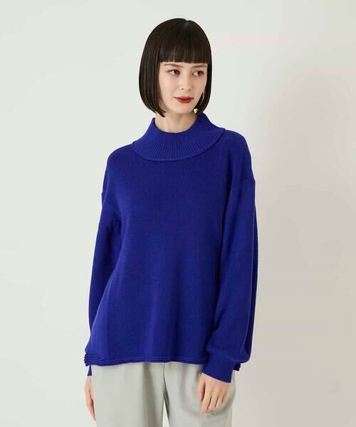 HIROKO BIS GRANDE / ヒロコビス グランデ ニット・セーター | 【大きいサイズ】リブネックデザインウールニットプルオーバー | 詳細14