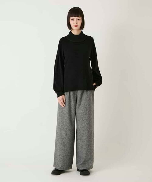 HIROKO BIS GRANDE / ヒロコビス グランデ ニット・セーター | 【大きいサイズ】リブネックデザインウールニットプルオーバー | 詳細20