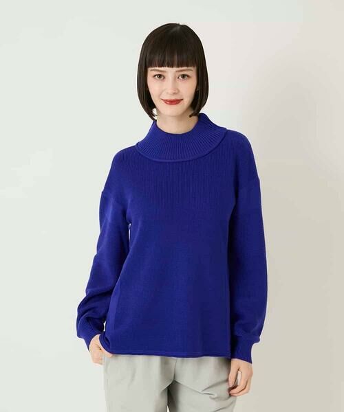 HIROKO BIS GRANDE / ヒロコビス グランデ ニット・セーター | 【大きいサイズ】リブネックデザインウールニットプルオーバー | 詳細7