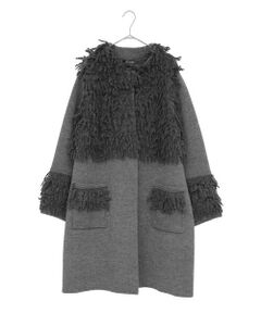 HIROKO BIS GRANDE / ヒロコビス グランデ その他アウター | 【大きいサイズ】フリンジニットコート