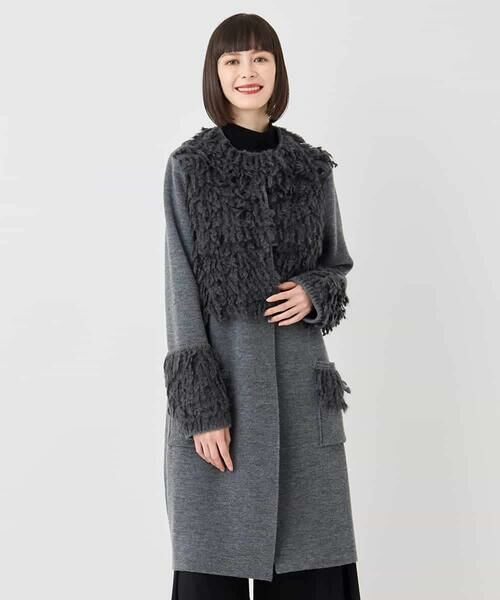 HIROKO BIS GRANDE / ヒロコビス グランデ その他アウター | 【大きいサイズ】フリンジニットコート | 詳細7