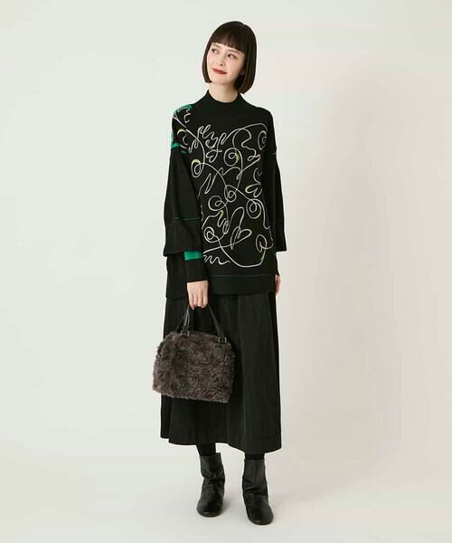 HIROKO BIS GRANDE / ヒロコビス グランデ ニット・セーター | 【大きいサイズ】ニュアンス刺繍アクセントニットプルオーバー | 詳細20