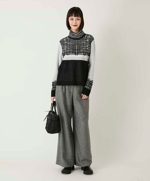 HIROKO BIS GRANDE / ヒロコビス グランデ ニット・セーター | 【大きいサイズ】チェックアクセントタートルネックニット | 詳細11