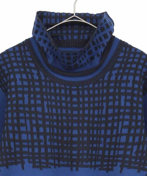 HIROKO BIS GRANDE / ヒロコビス グランデ ニット・セーター | 【大きいサイズ】チェックアクセントタートルネックニット | 詳細2
