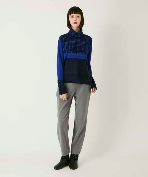 HIROKO BIS GRANDE / ヒロコビス グランデ ニット・セーター | 【大きいサイズ】チェックアクセントタートルネックニット | 詳細23