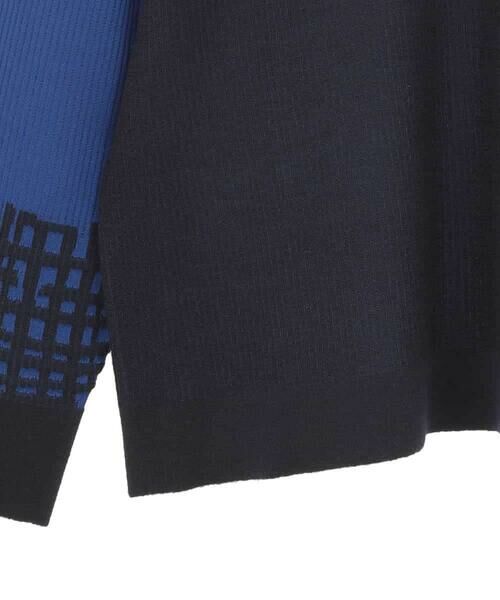 HIROKO BIS GRANDE / ヒロコビス グランデ ニット・セーター | 【大きいサイズ】チェックアクセントタートルネックニット | 詳細4