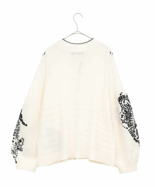 HIROKO BIS GRANDE / ヒロコビス グランデ カーディガン・ボレロ | 【大きいサイズ】ペイズリー刺繍ニットカーディガン | 詳細1