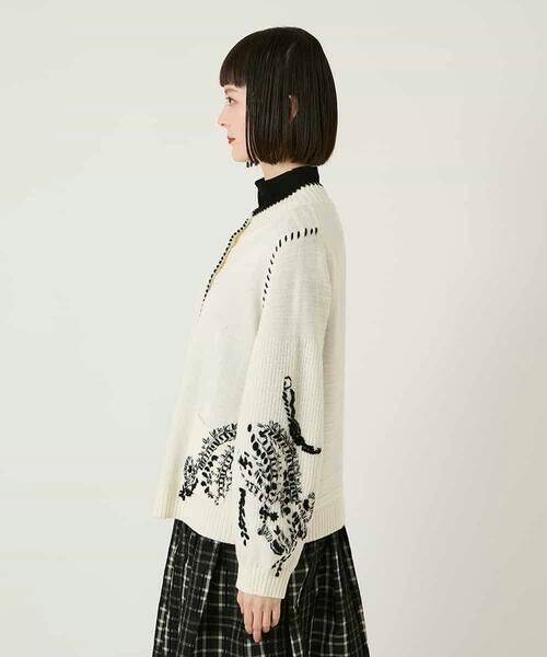 HIROKO BIS GRANDE / ヒロコビス グランデ カーディガン・ボレロ | 【大きいサイズ】ペイズリー刺繍ニットカーディガン | 詳細10
