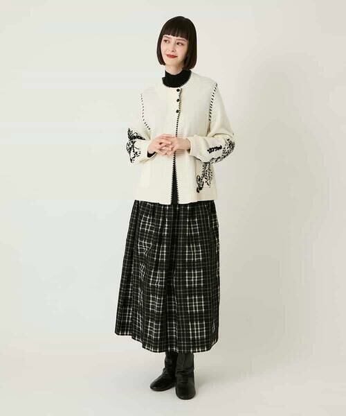 HIROKO BIS GRANDE / ヒロコビス グランデ カーディガン・ボレロ | 【大きいサイズ】ペイズリー刺繍ニットカーディガン | 詳細12