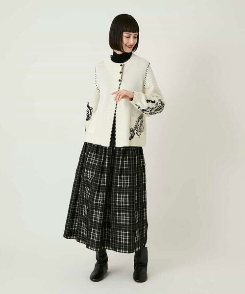 HIROKO BIS GRANDE / ヒロコビス グランデ カーディガン・ボレロ | 【大きいサイズ】ペイズリー刺繍ニットカーディガン | 詳細13