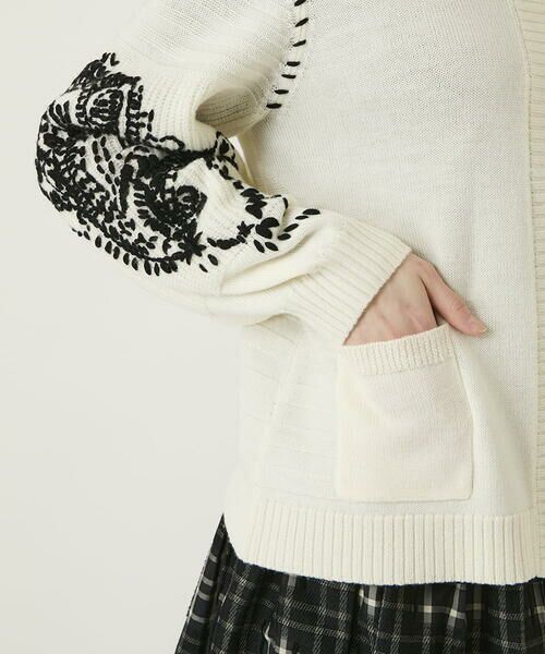 HIROKO BIS GRANDE / ヒロコビス グランデ カーディガン・ボレロ | 【大きいサイズ】ペイズリー刺繍ニットカーディガン | 詳細5