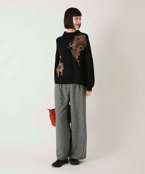 HIROKO BIS GRANDE / ヒロコビス グランデ ニット・セーター | 【大きいサイズ】ペイズリー刺繍ニットプルオーバー | 詳細12