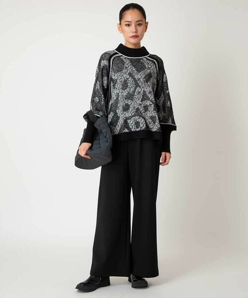 HIROKO BIS GRANDE / ヒロコビス グランデ ニット・セーター | 【大きいサイズ】ロゴジャカードニットプルオーバー | 詳細10