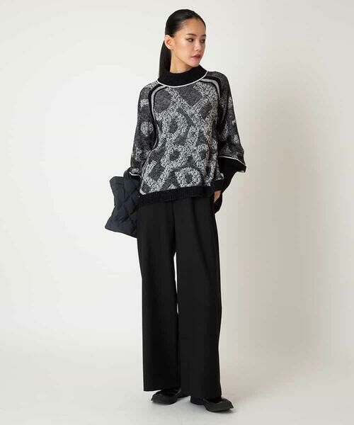 HIROKO BIS GRANDE / ヒロコビス グランデ ニット・セーター | 【大きいサイズ】ロゴジャカードニットプルオーバー | 詳細18