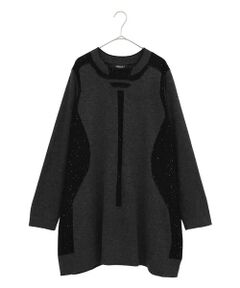 HIROKO BIS GRANDE / ヒロコビス グランデ ロング・マキシ丈スカート | 配色切り替えスパンコールニットチュニック