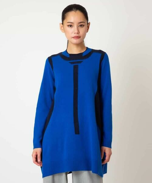 HIROKO BIS GRANDE / ヒロコビス グランデ ロング・マキシ丈スカート | 配色切り替えスパンコールニットチュニック | 詳細1