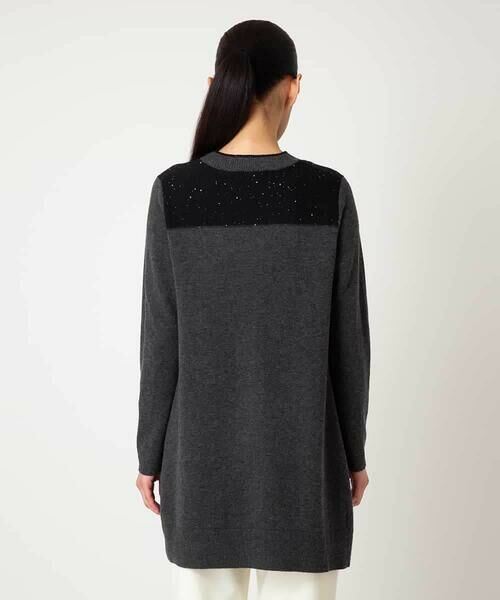 HIROKO BIS GRANDE / ヒロコビス グランデ ロング・マキシ丈スカート | 配色切り替えスパンコールニットチュニック | 詳細10