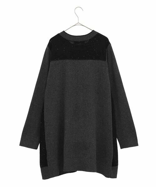 HIROKO BIS GRANDE / ヒロコビス グランデ ロング・マキシ丈スカート | 配色切り替えスパンコールニットチュニック | 詳細2