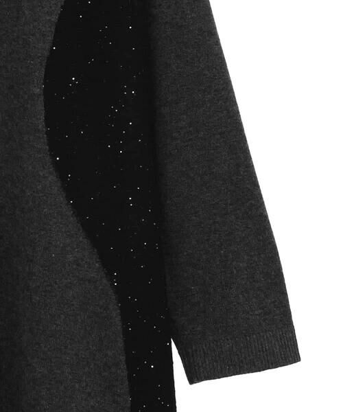 HIROKO BIS GRANDE / ヒロコビス グランデ ロング・マキシ丈スカート | 配色切り替えスパンコールニットチュニック | 詳細4