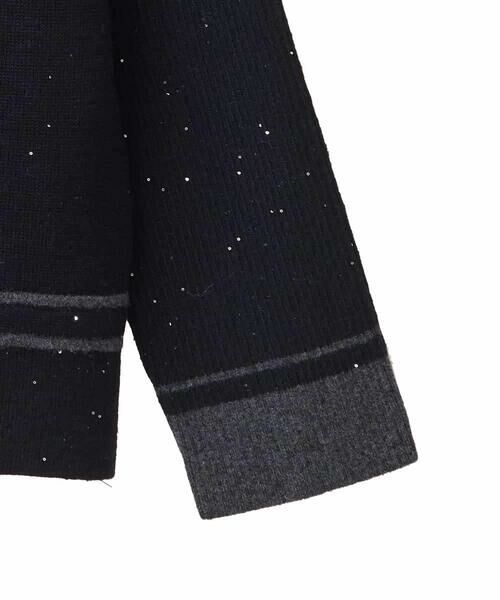 HIROKO BIS GRANDE / ヒロコビス グランデ ニット・セーター | 【大きいサイズ】ボーダーネックスパンコールニットプルオーバー | 詳細10